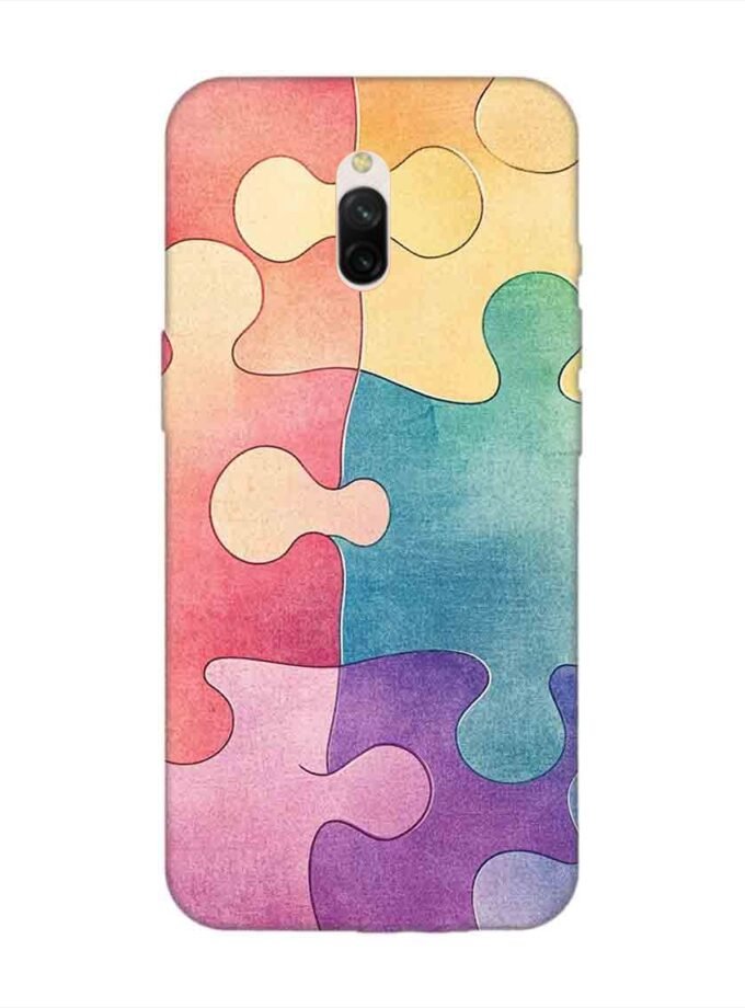 Custom Printed Case Cover for Xiaomi Redmi 8A Dual Close Up Colorful Puzzle Piece With One Missing
