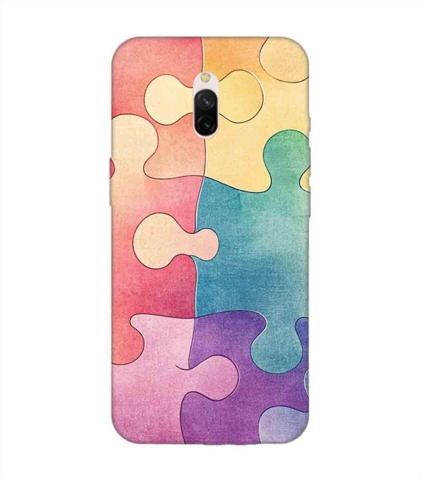 Custom Printed Case Cover for Xiaomi Redmi 8A Dual Close Up Colorful Puzzle Piece With One Missing