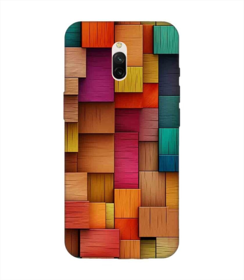 Custom Printed Case Cover for Xiaomi Redmi 8A Dual Close Up Colorful Wooden Wall With Lot Different Colors