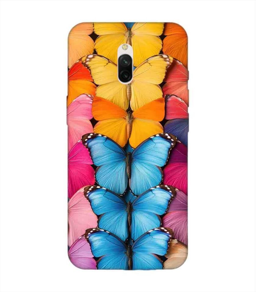 Custom Printed Case Cover for Xiaomi Redmi 8A Dual Closeup Colorful Butterfly Collection Display
