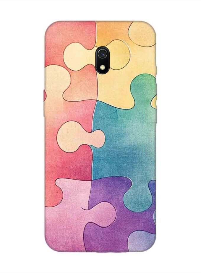 Custom Printed Case Cover for Xiaomi Redmi 8A Close Up Colorful Puzzle Piece With One Missing