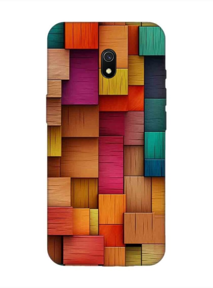 Custom Printed Case Cover for Xiaomi Redmi 8A Close Up Colorful Wooden Wall With Lot Different Colors