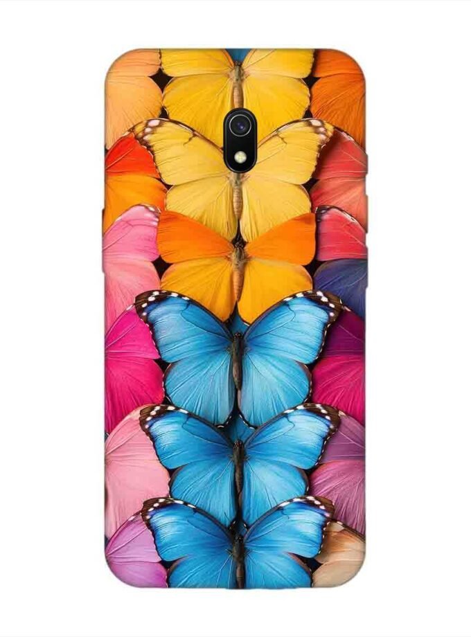 Custom Printed Case Cover for Xiaomi Redmi 8A Closeup Colorful Butterfly Collection Display