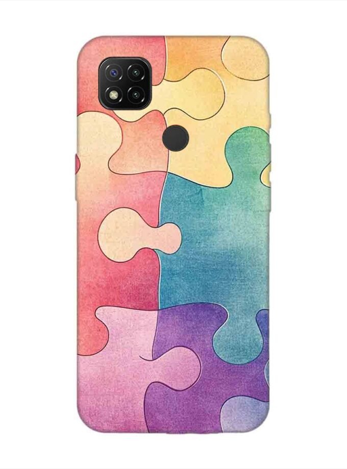Custom Printed Case Cover for Xiaomi Redmi 9 Activ Close Up Colorful Puzzle Piece With One Missing