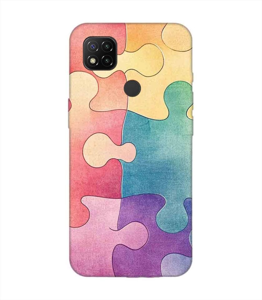 Custom Printed Case Cover for Xiaomi Redmi 9 Activ Close Up Colorful Puzzle Piece With One Missing