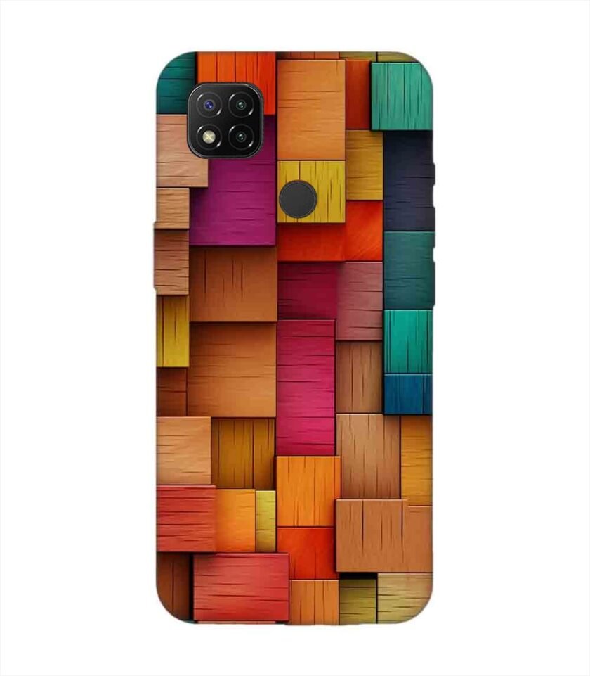 Custom Printed Case Cover for Xiaomi Redmi 9 Activ Close Up Colorful Wooden Wall With Lot Different Colors