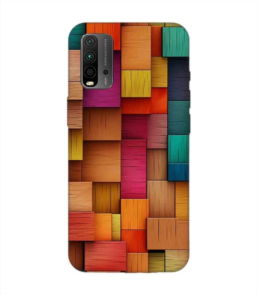 Custom Printed Case Cover for Xiaomi Redmi 9 Power Close Up Colorful Wooden Wall With Lot Different Colors