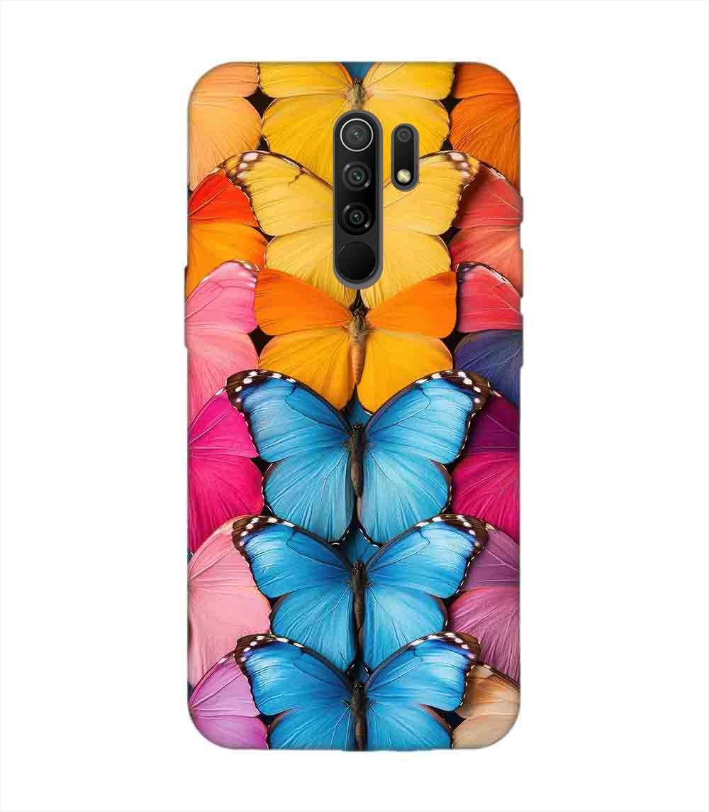 Custom Printed Case Cover for Xiaomi Redmi 9 Prime Closeup Colorful Butterfly Collection Display
