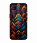 Custom Printed Case Cover for Xiaomi Redmi 9 Close Up Colorful Pattern Triangles Black Background