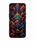 Custom Printed Case Cover for Xiaomi Redmi 9A Sport Close Up Colorful Pattern Triangles Black Background