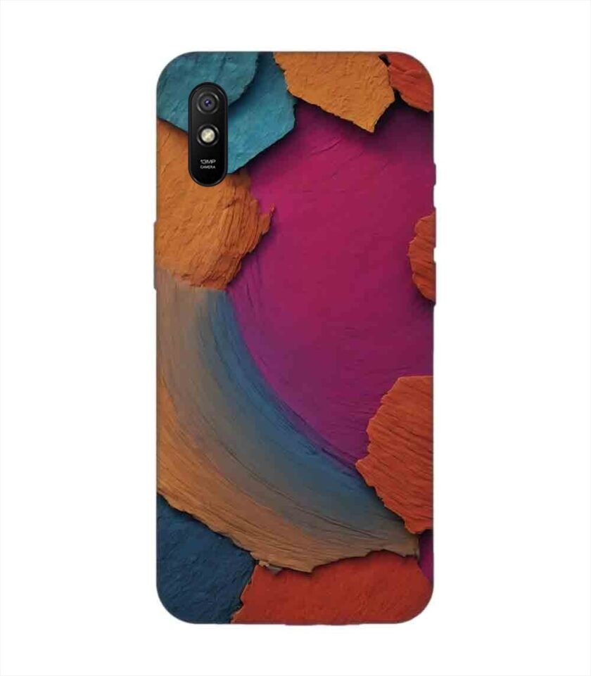 Custom Printed Case Cover for Xiaomi Redmi 9A Sport Closeup Color Textured Surface