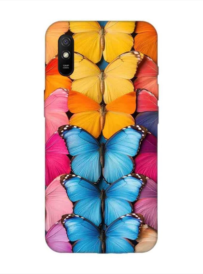 Custom Printed Case Cover for Xiaomi Redmi 9I Sport Closeup Colorful Butterfly Collection Display