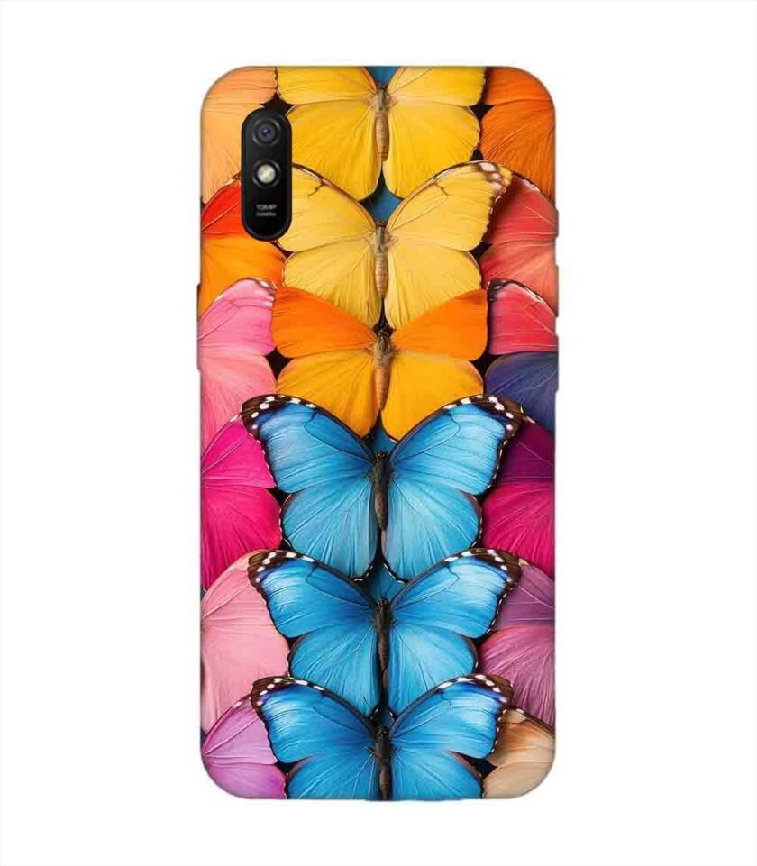 Custom Printed Case Cover for Xiaomi Redmi 9I Sport Closeup Colorful Butterfly Collection Display