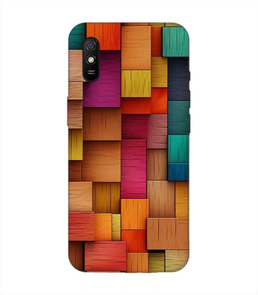 Custom Printed Case Cover for Xiaomi Redmi 9I Close Up Colorful Wooden Wall With Lot Different Colors