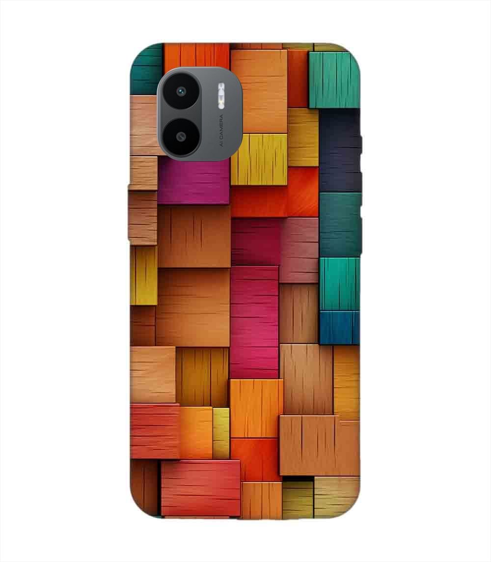 Custom Printed Case Cover for Xiaomi Redmi A1 (2022) Close Up Colorful Wooden Wall With Lot Different Colors