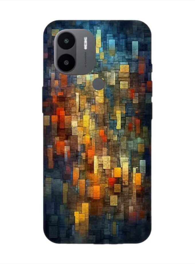 Custom Printed Case Cover for Xiaomi Redmi A1 Plus Close Up Colorful Mosaic Squares Shapes