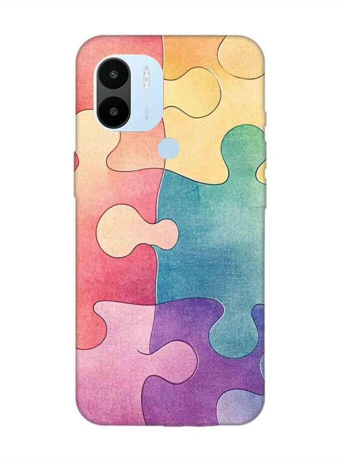 Custom Printed Case Cover for Xiaomi Redmi A2 Plus Close Up Colorful Puzzle Piece With One Missing