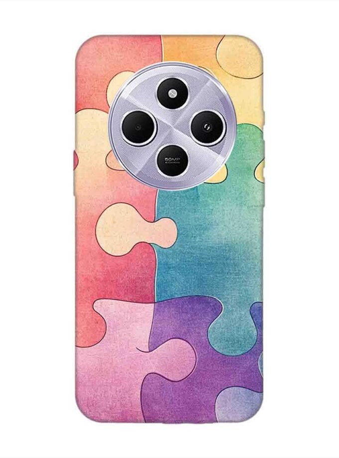 Custom Printed Case Cover for Xiaomi Redmi A4 (5G) Close Up Colorful Puzzle Piece With One Missing