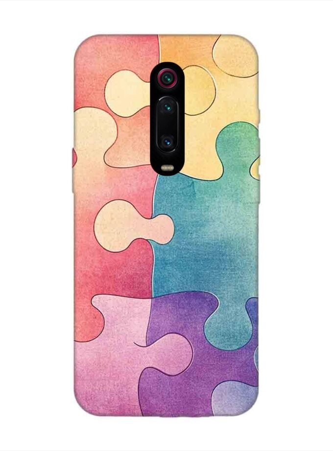 Custom Printed Case Cover for Xiaomi Redmi K20 Pro Close Up Colorful Puzzle Piece With One Missing