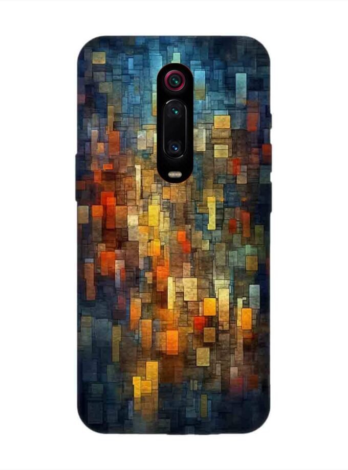 Custom Printed Case Cover for Xiaomi Redmi K20 Close Up Colorful Mosaic Squares Shapes