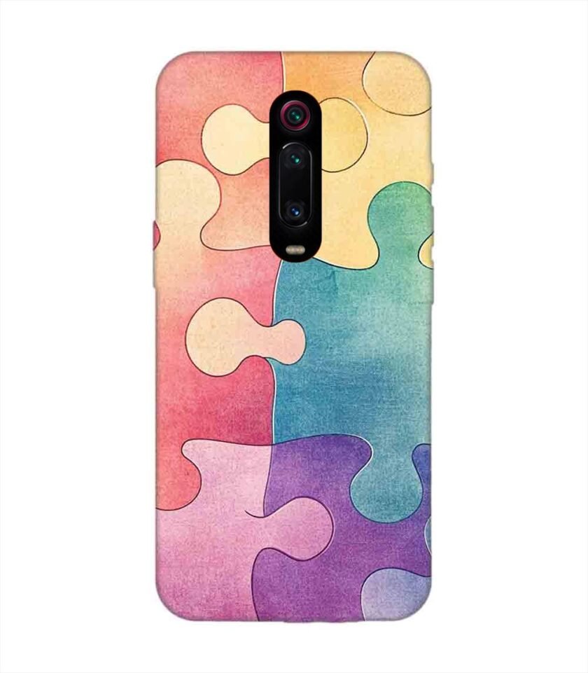 Custom Printed Case Cover for Xiaomi Redmi K20 Close Up Colorful Puzzle Piece With One Missing