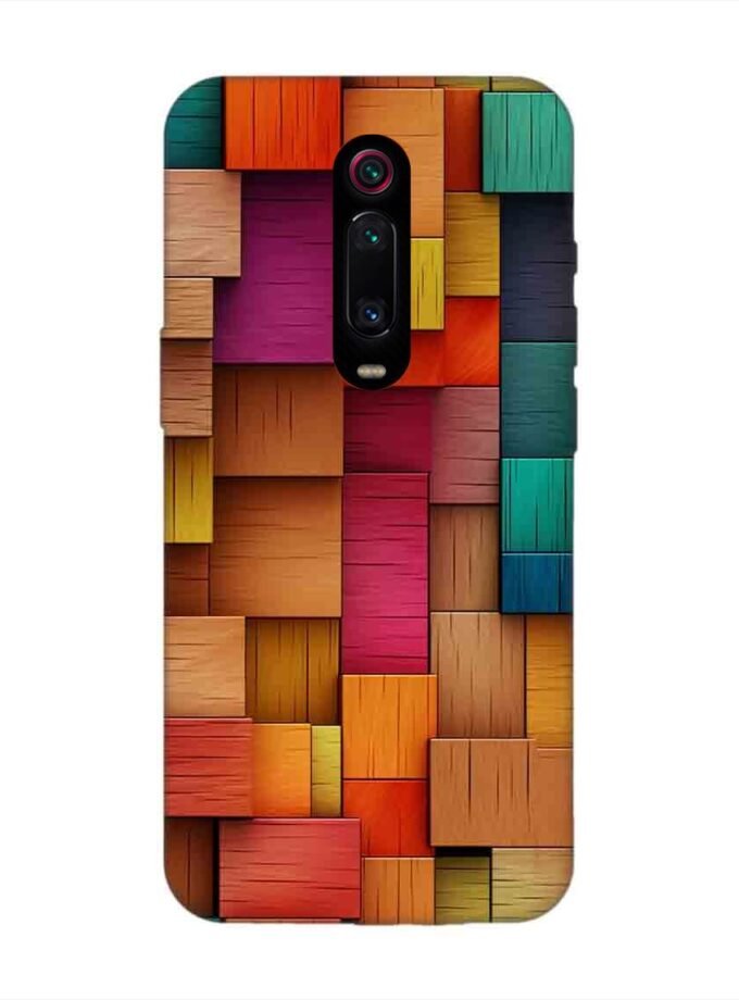 Custom Printed Case Cover for Xiaomi Redmi K20 Close Up Colorful Wooden Wall With Lot Different Colors