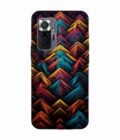 Custom Printed Case Cover for Xiaomi Redmi Note 10 Pro Close Up Colorful Pattern Triangles Black Background