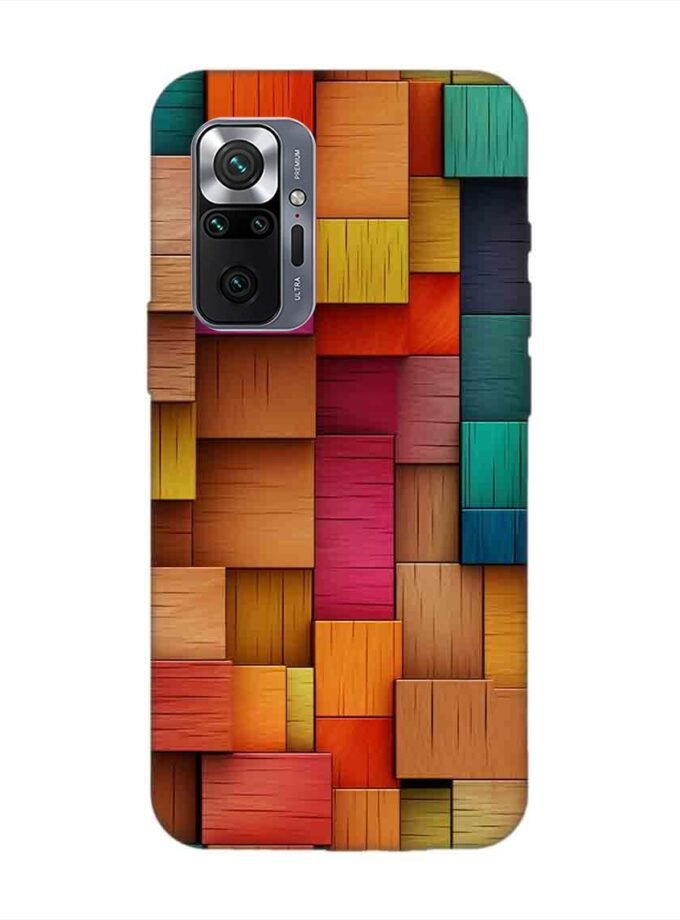 Custom Printed Case Cover for Xiaomi Redmi Note 10 Pro Close Up Colorful Wooden Wall With Lot Different Colors