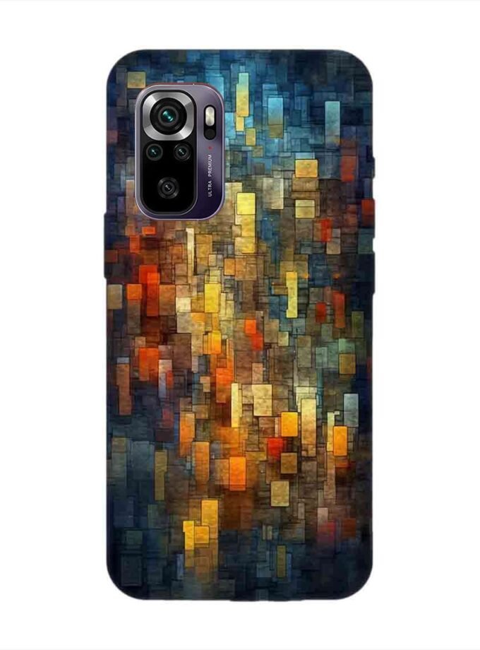 Custom Printed Case Cover for Xiaomi Redmi Note 10 Close Up Colorful Mosaic Squares Shapes