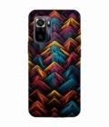 Custom Printed Case Cover for Xiaomi Redmi Note 10 Close Up Colorful Pattern Triangles Black Background