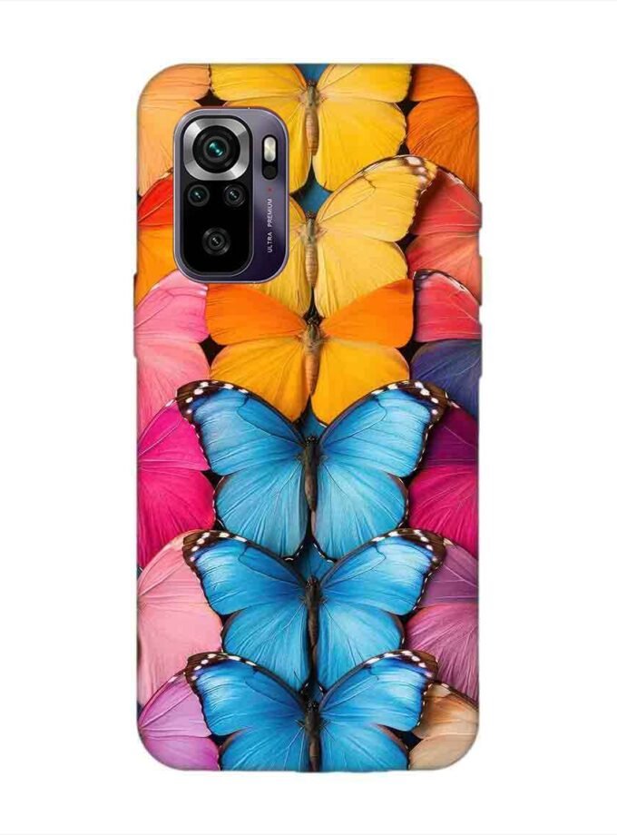 Custom Printed Case Cover for Xiaomi Redmi Note 10 Closeup Colorful Butterfly Collection Display