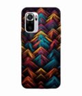 Custom Printed Case Cover for Xiaomi Redmi Note 10S Close Up Colorful Pattern Triangles Black Background