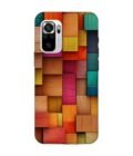 Custom Printed Case Cover for Xiaomi Redmi Note 10S Close Up Colorful Wooden Wall With Lot Different Colors
