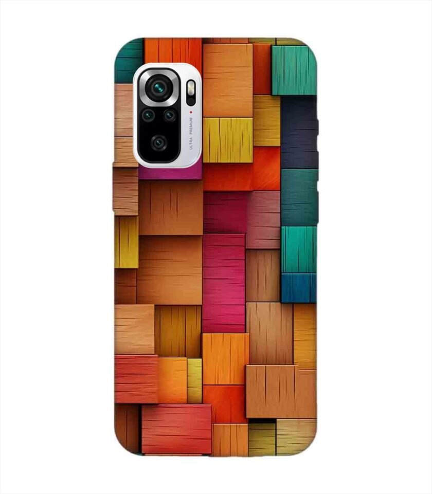 Custom Printed Case Cover for Xiaomi Redmi Note 10S Close Up Colorful Wooden Wall With Lot Different Colors