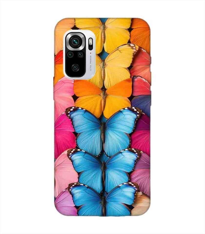 Custom Printed Case Cover for Xiaomi Redmi Note 10S Closeup Colorful Butterfly Collection Display