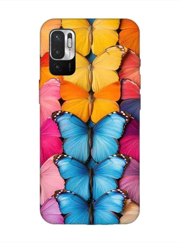 Custom Printed Case Cover for Xiaomi Redmi Note 10T (5G) Closeup Colorful Butterfly Collection Display