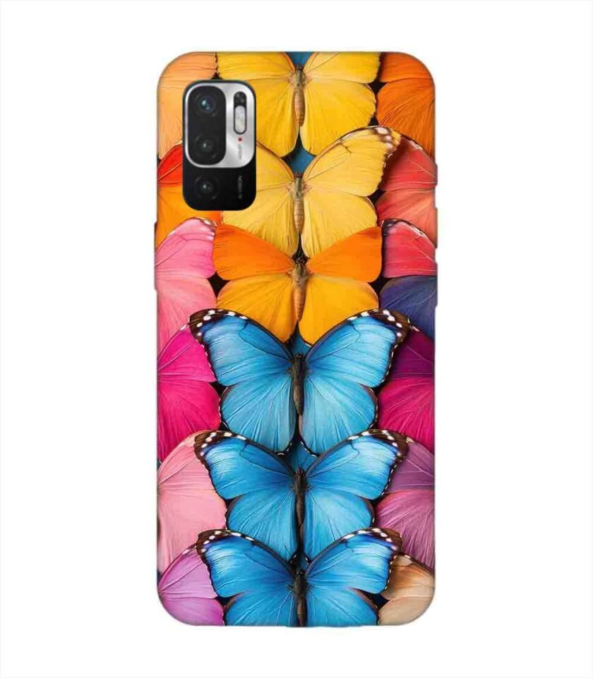 Custom Printed Case Cover for Xiaomi Redmi Note 10T (5G) Closeup Colorful Butterfly Collection Display