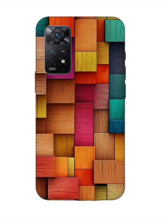 Custom Printed Case Cover for Xiaomi Redmi Note 11 Pro (4G) Close Up Colorful Wooden Wall With Lot Different Colors