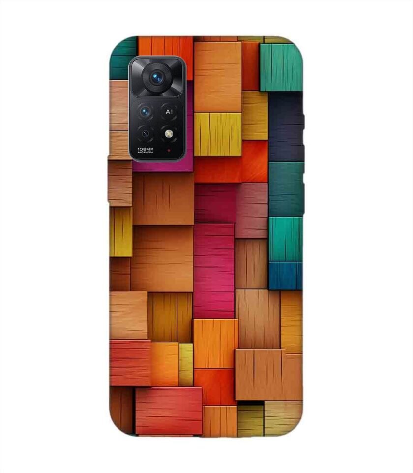 Custom Printed Case Cover for Xiaomi Redmi Note 11 Pro (4G) Close Up Colorful Wooden Wall With Lot Different Colors