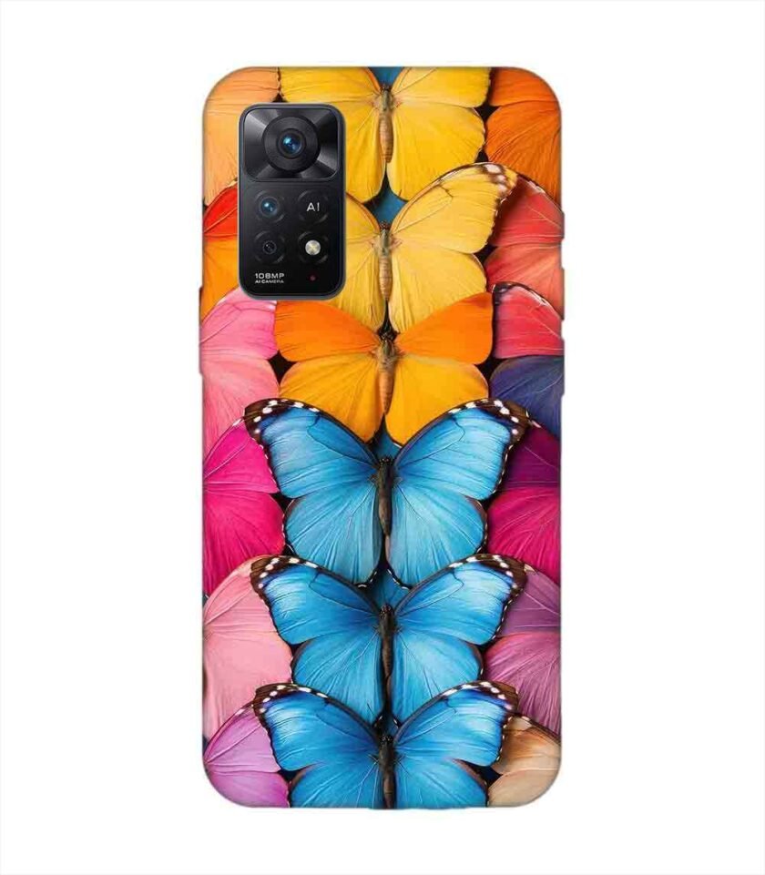 Custom Printed Case Cover for Xiaomi Redmi Note 11 Pro (4G) Closeup Colorful Butterfly Collection Display