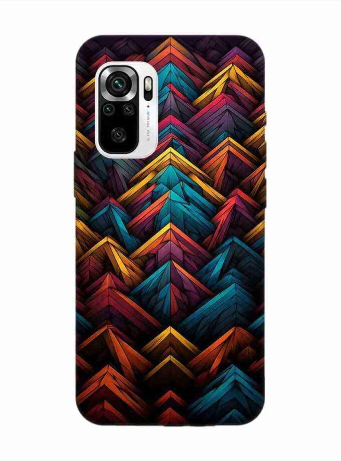 Custom Printed Case Cover for Xiaomi Redmi Note 11 Se Close Up Colorful Pattern Triangles Black Background