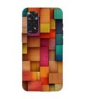 Custom Printed Case Cover for Xiaomi Redmi Note 11 Close Up Colorful Wooden Wall With Lot Different Colors