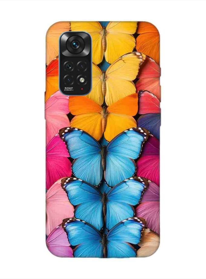 Custom Printed Case Cover for Xiaomi Redmi Note 11S Closeup Colorful Butterfly Collection Display