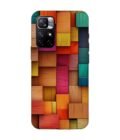 Custom Printed Case Cover for Xiaomi Redmi Note 11T (5G) Close Up Colorful Wooden Wall With Lot Different Colors