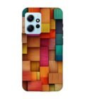 Custom Printed Case Cover for Xiaomi Redmi Note 12 (4G) Close Up Colorful Wooden Wall With Lot Different Colors
