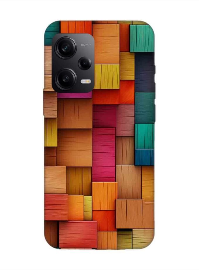 Custom Printed Case Cover for Xiaomi Redmi Note 12 Pro (5G) Close Up Colorful Wooden Wall With Lot Different Colors