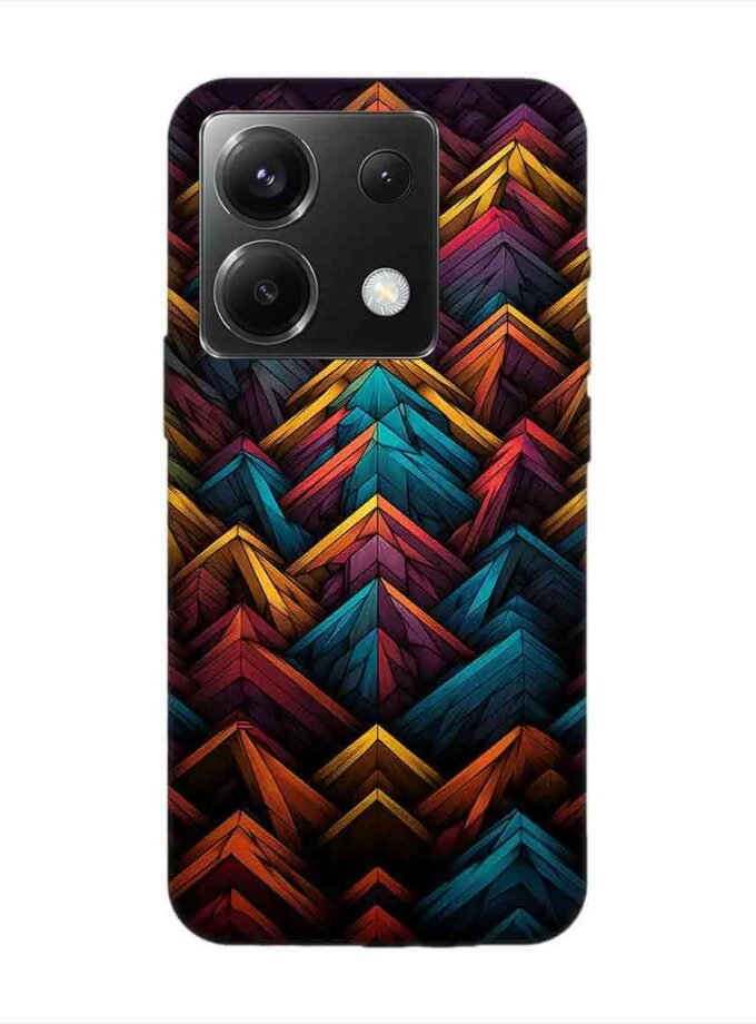 Custom Printed Case Cover for Xiaomi Redmi  Note 13 (5G) Close Up Colorful Pattern Triangles Black Background