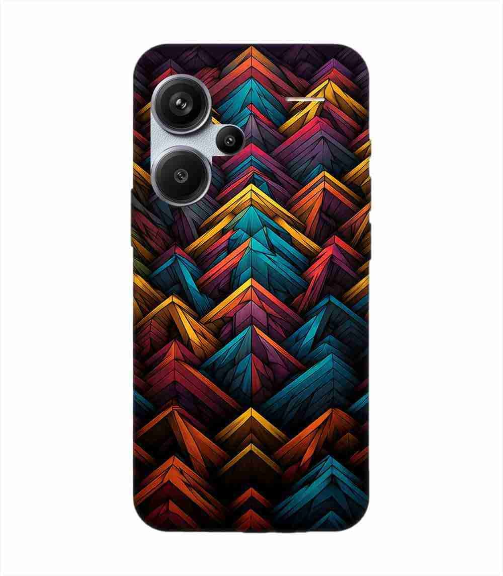 Custom Printed Case Cover for Xiaomi Redmi Note 13 Pro Plus (5G) Close Up Colorful Pattern Triangles Black Background