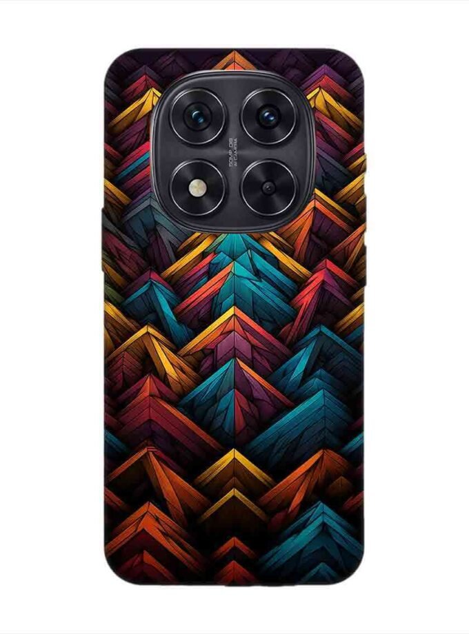 Custom Printed Case Cover for Xiaomi Redmi Note 14 Pro (5G) Close Up Colorful Pattern Triangles Black Background