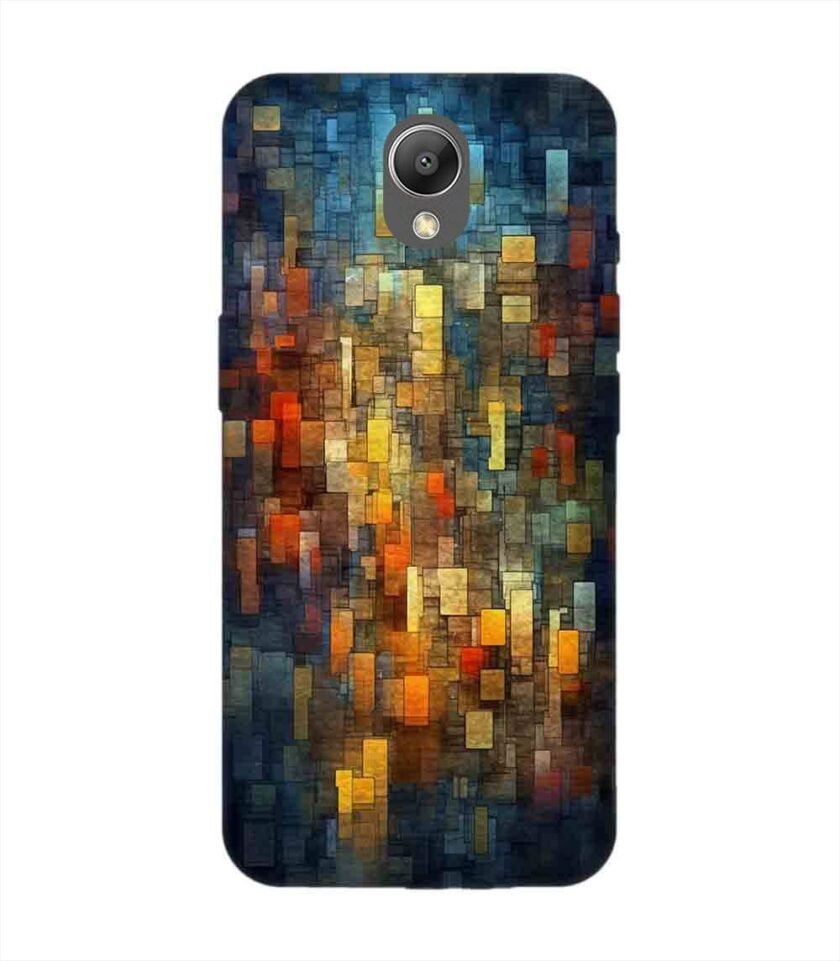 Custom Printed Case Cover for Xiaomi Redmi Note 2 Close Up Colorful Mosaic Squares Shapes